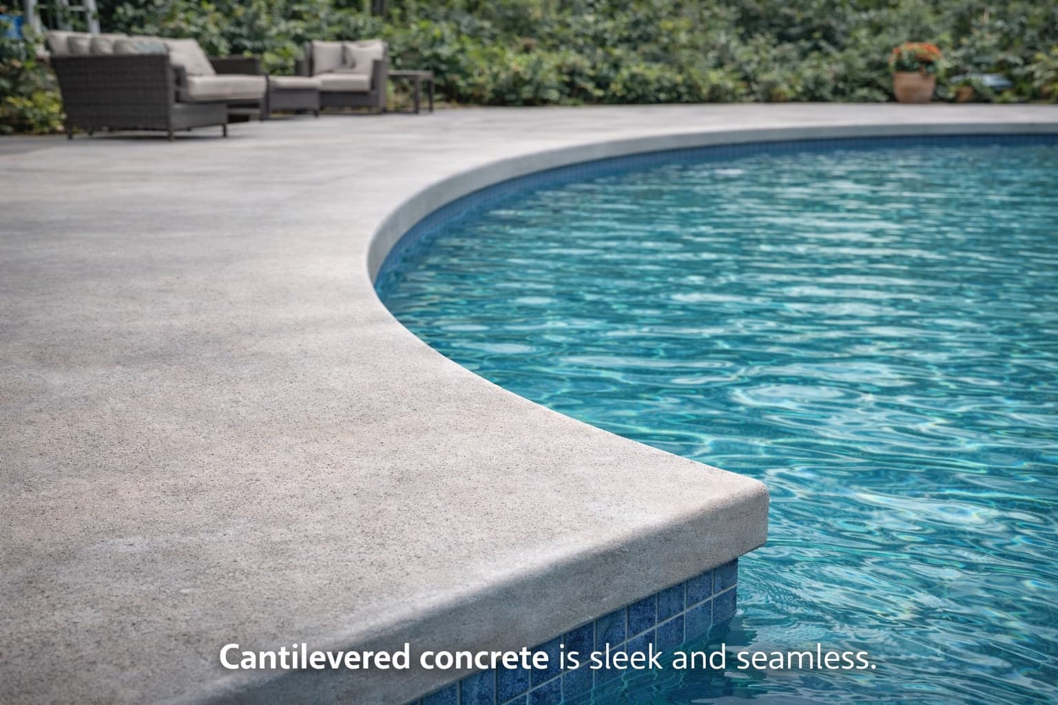 Cantilevered Concrete for coping