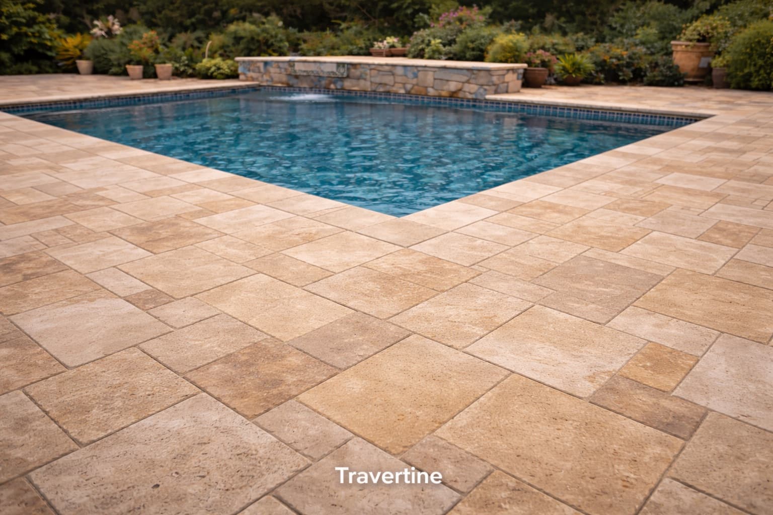 Travertine Pavers for pool deck